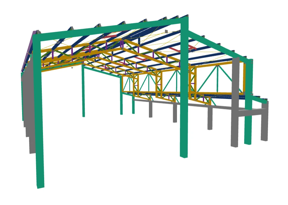 3D model čelične (bravarske) konstrukcije krova sportske dvorane OŠ Vratišinec